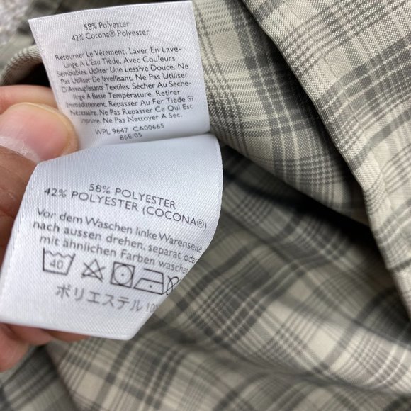 Eddie Bauer Shirt Men Large Gray Plaid Button Up Casual Polo Lightweight Outdoor - Picture 8 of 13